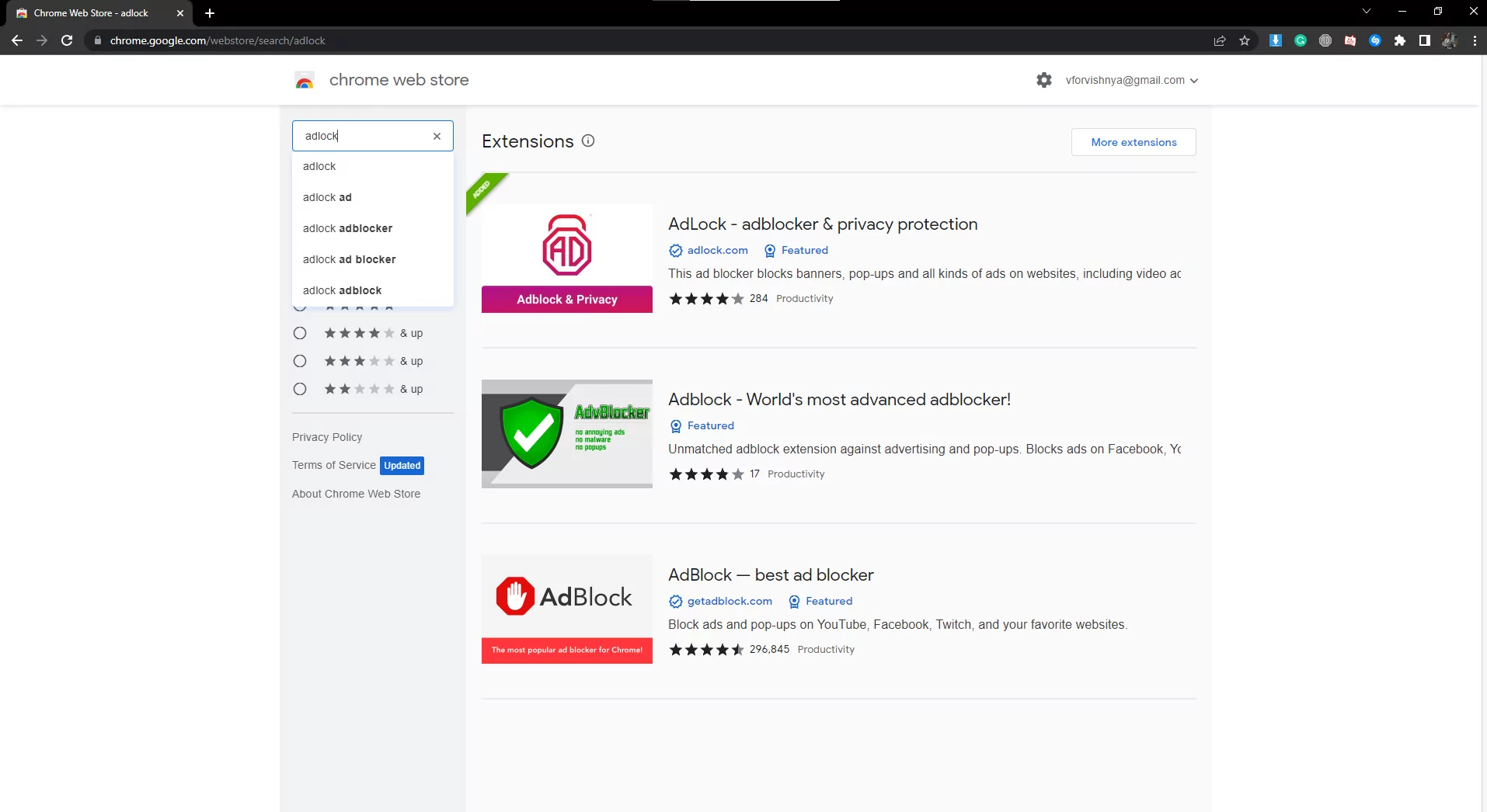 AdLock at Chrome Web Store